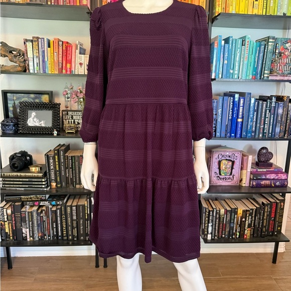 Jessica Howard Purple Striped Women's Dress - Picture 1 of 9